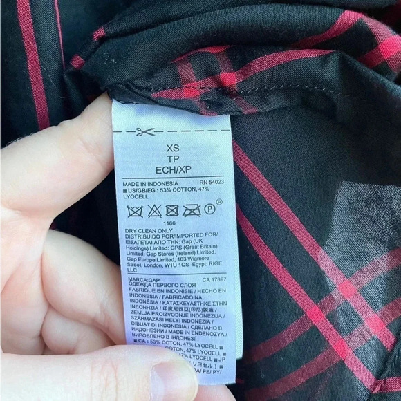 GAP Cascade Ruffle Plaid Blouse - Picture 5 of 6